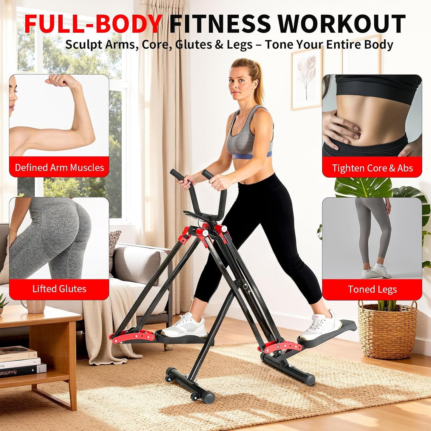 Air Walker Exercise Machine, HOWHAI Space Walker Elliptical Training for Home Gym,