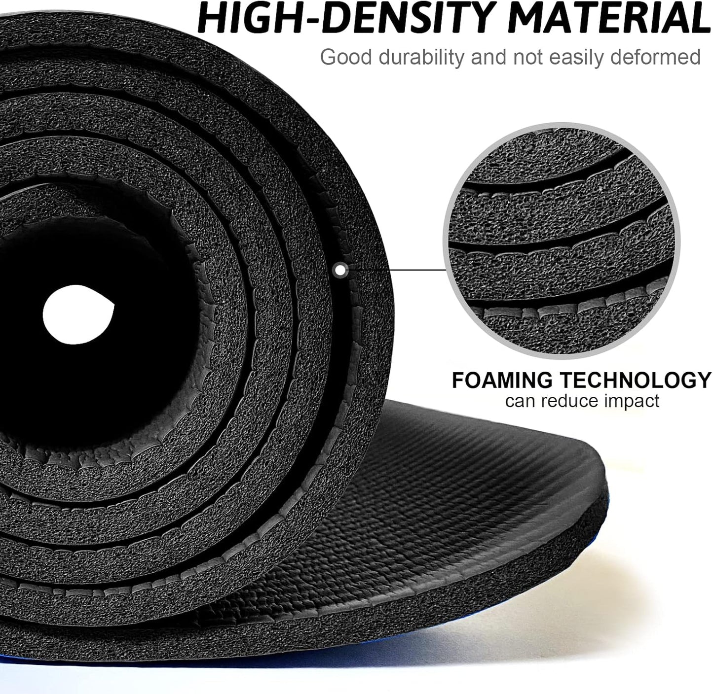 Yoga Mat Floor , Extra Thick Exercise Yoga Gym Floor Mat with Carrying Strap