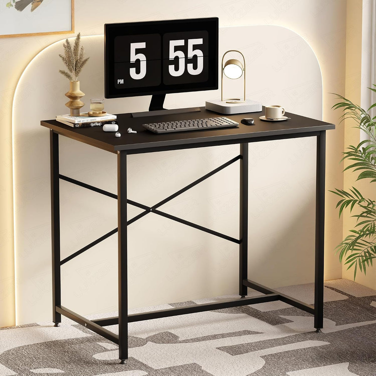 Computer foldable desktop table metal
