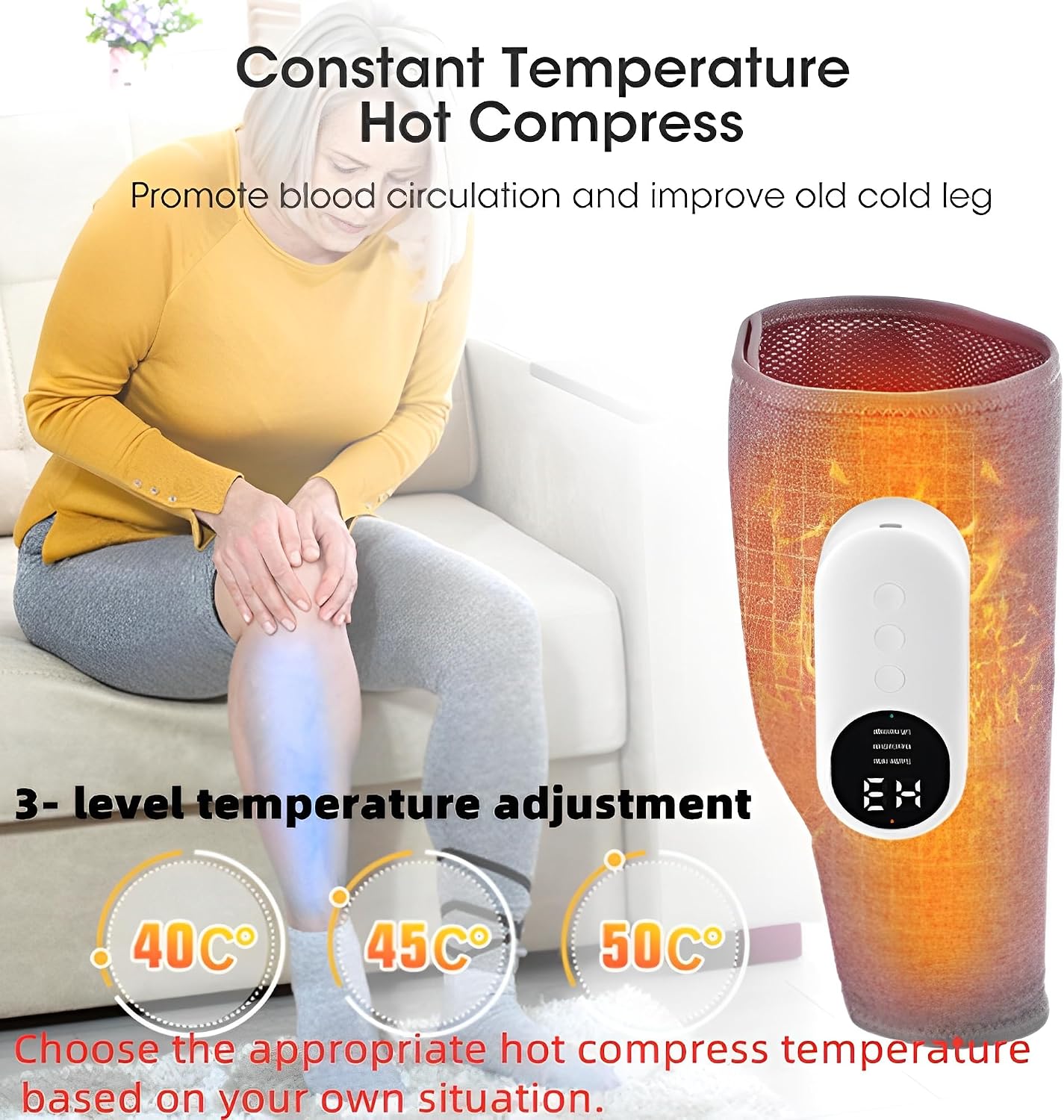 Calf Air Compression Massager for Circulation and Pain Relief, Leg Massager