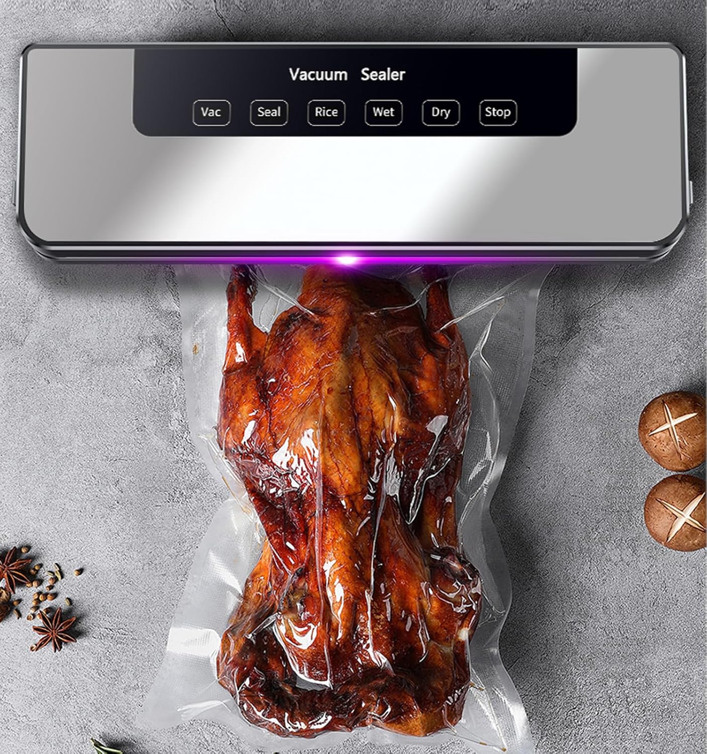 5-in-1 Food Vacuum Sealer Machine with vaccum seal bags for Dry and Moist Food