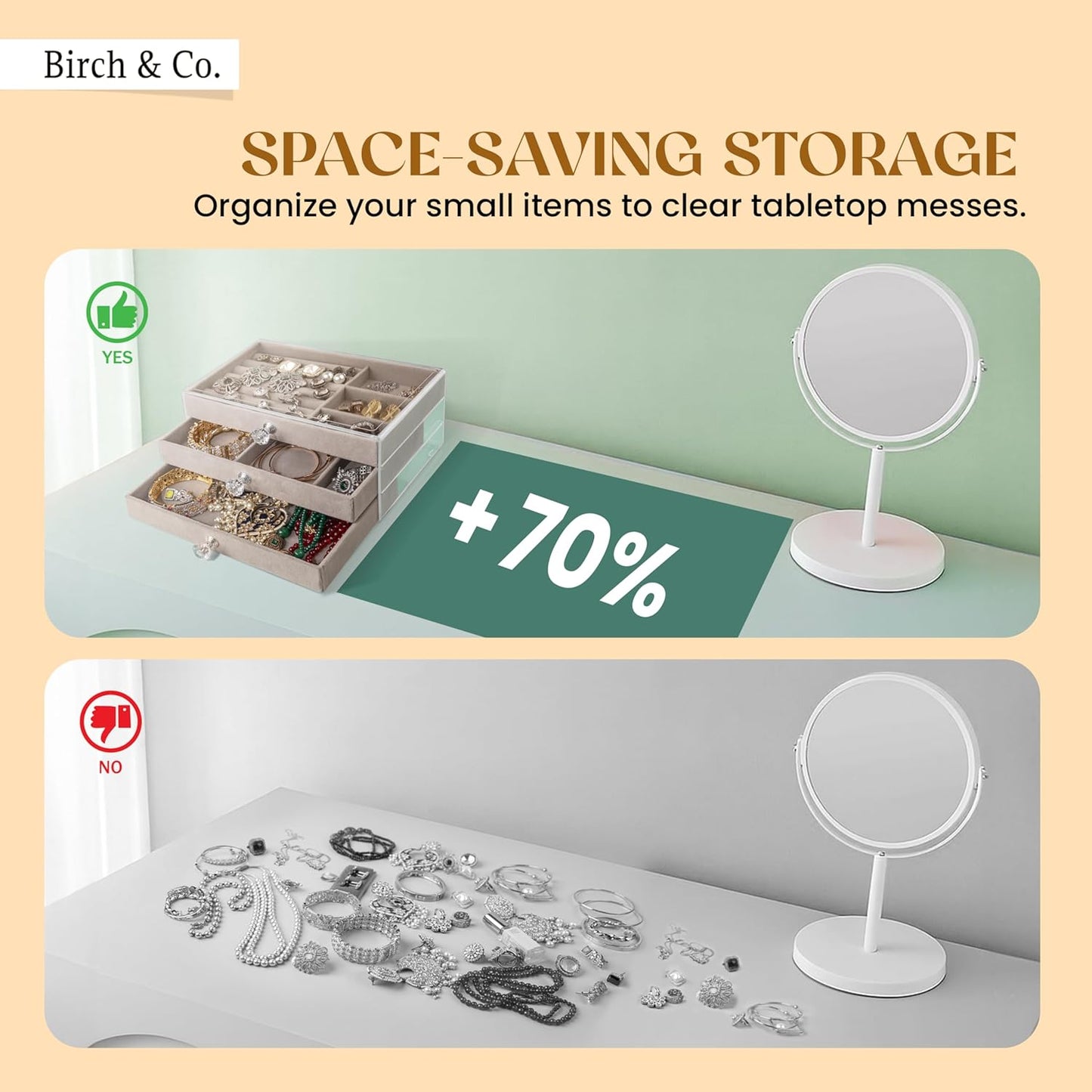 Jewellery Box - 3 Layer Jewellery Organizer Storage Box