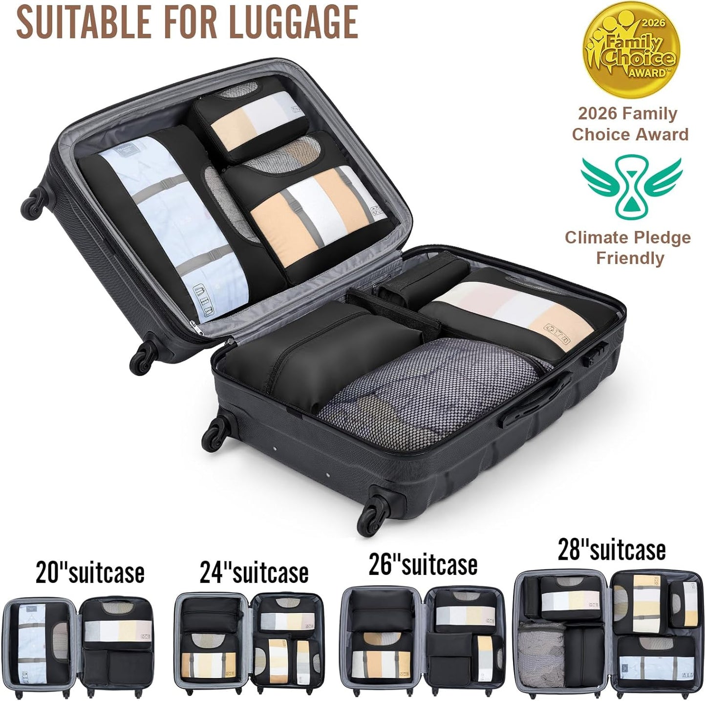 8 Set of packing cubes  Various Colored