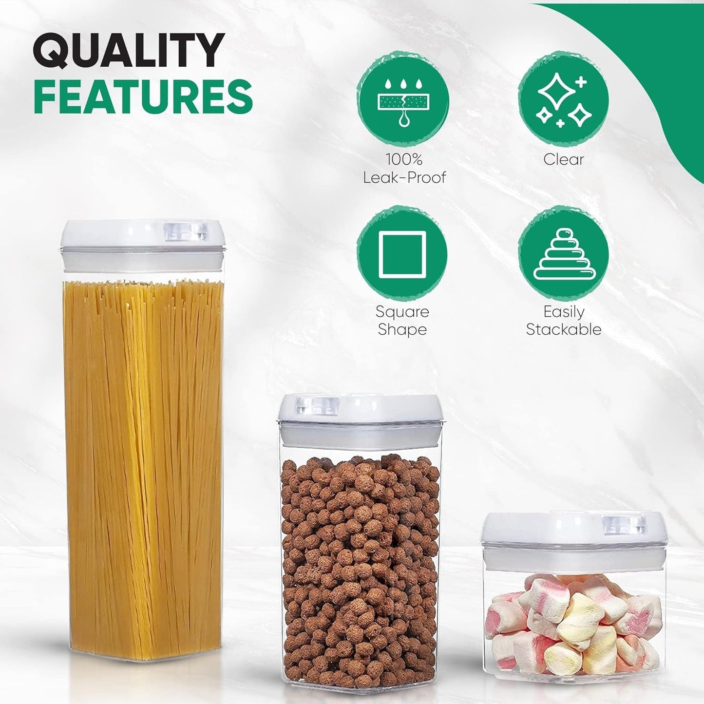 Airtight 7 pcs Food Storage Containers unbreakable