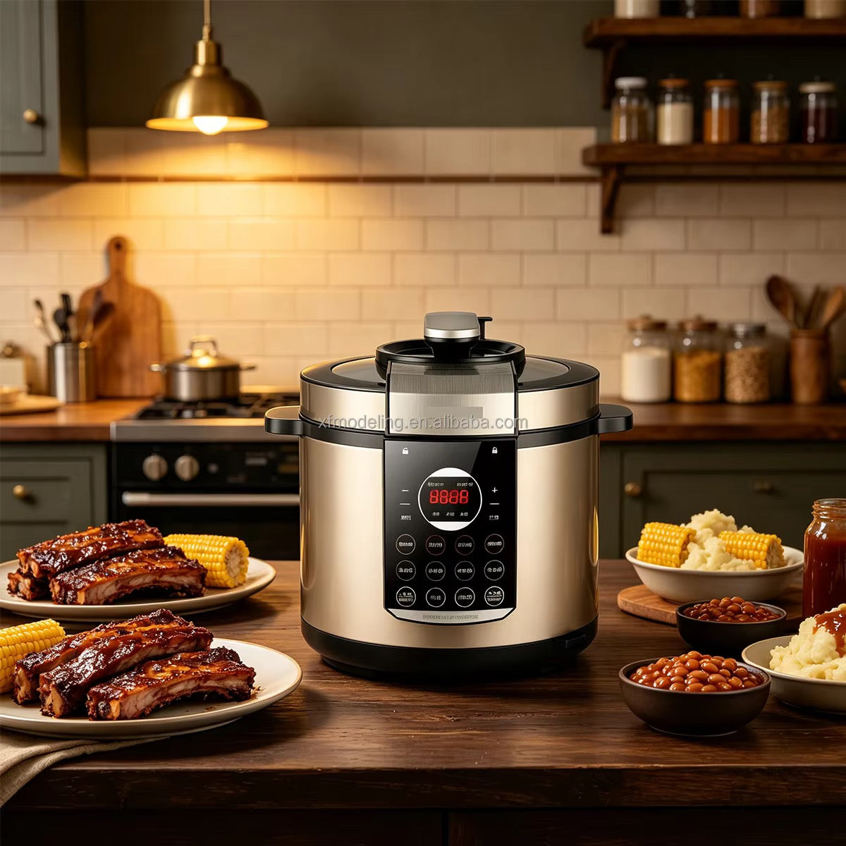 Electric Pressure Cooker with steamer /fry sieve 6Litres