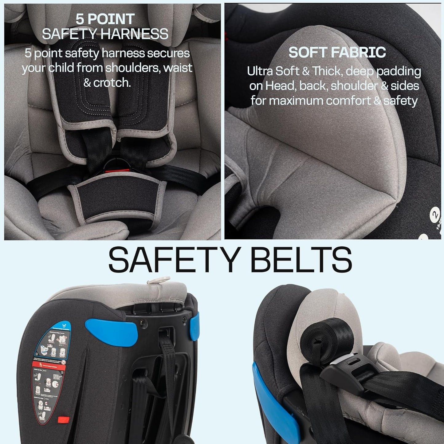 Kidilo Convertible Car Seat for Baby 0 to 12 up to 30kg