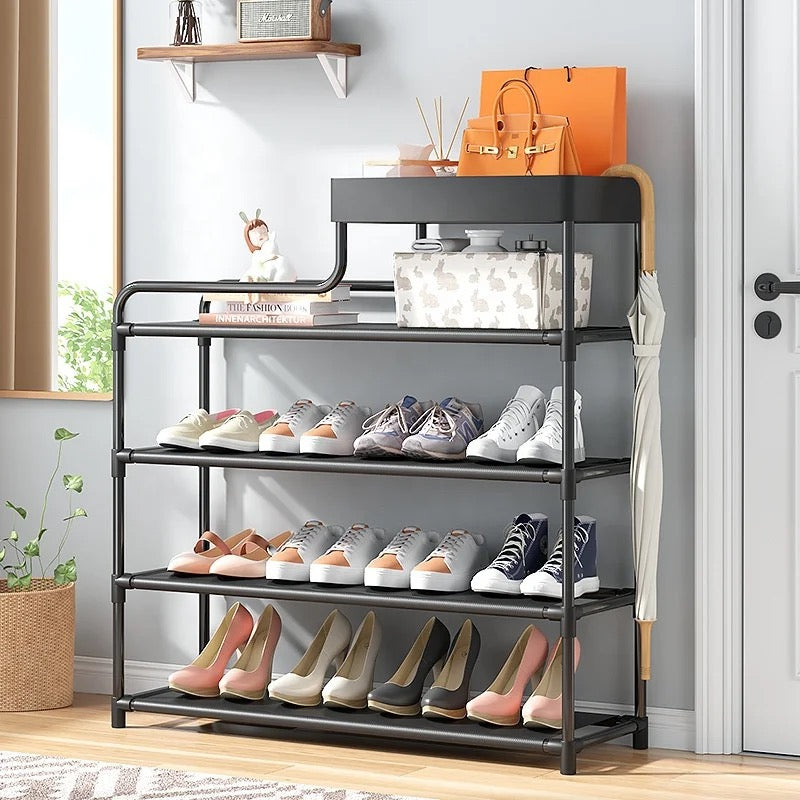 Wholesale 5layer 80cm metal multifunction shoe storage rack black