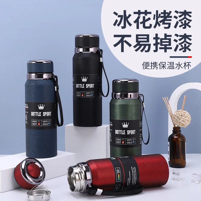Vaccum bottle flask 1 litres capacity color varies and comes with beverage filter