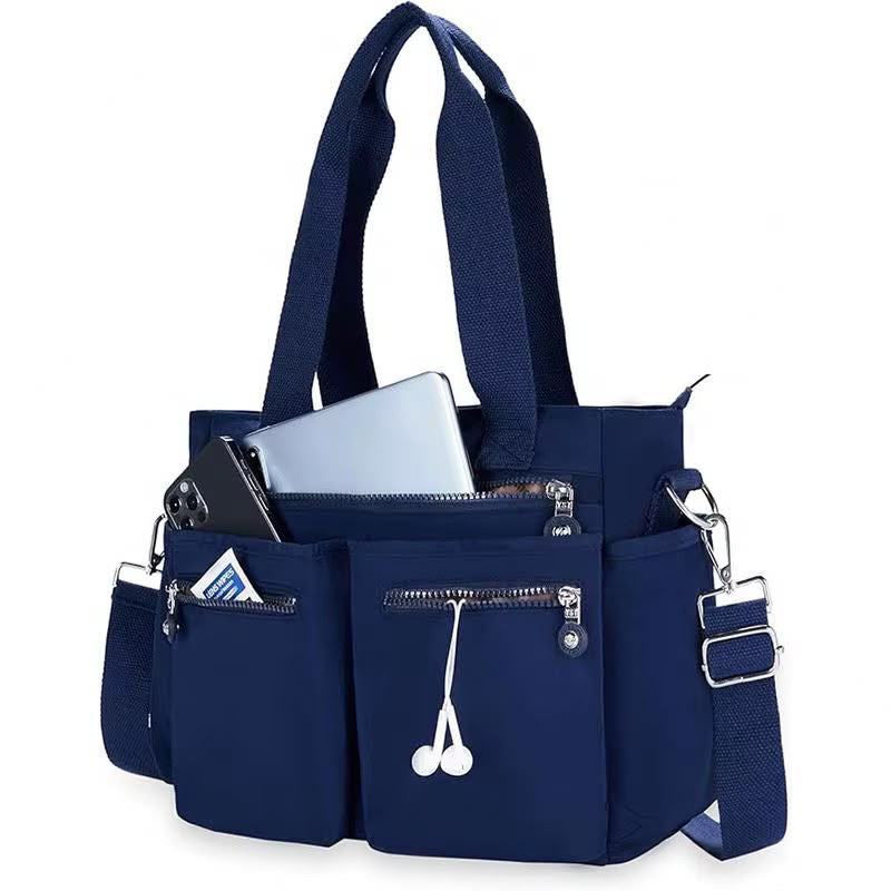 Women’s Multi-Pocket Tote Bag with Shoulder Strap