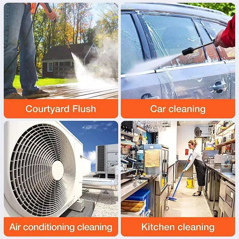 48V High Pressure Water Sprayer 2 Batteries - Car Washing Machine, 5M Range, Cordless Portable Electric High Pressure Washer Gun