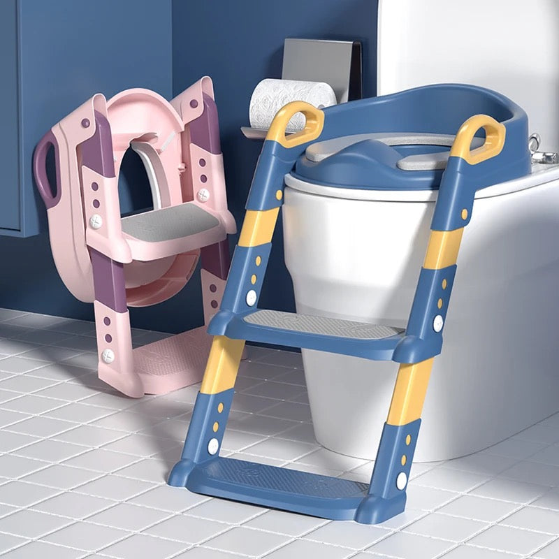 SS Portable easy children ladder toilet seat for toddlers with soft comfortable cushions (very durable)