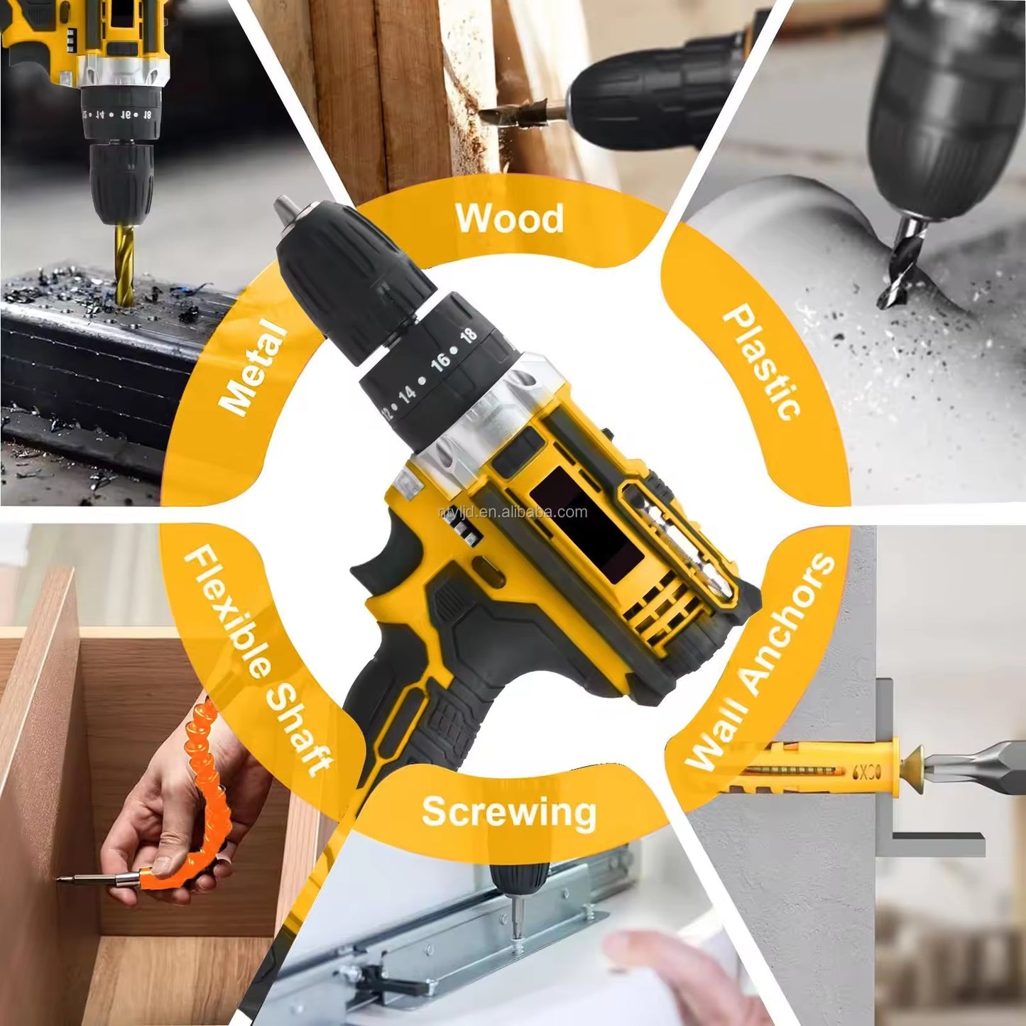 34-Piece Tool Set cordless drill
