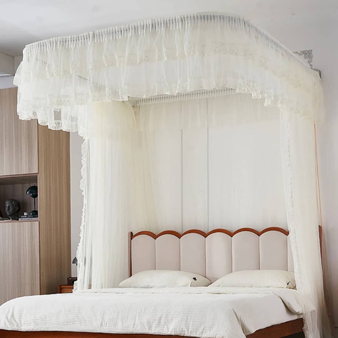 🛏️ Wall Mount Mosquito Net with Installation  6by6 and 5by6 , Sleep Protected & Stylish
