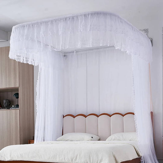 🛏️ Wall Mount Mosquito Net with Installation  6by6 and 5by6 , Sleep Protected & Stylish