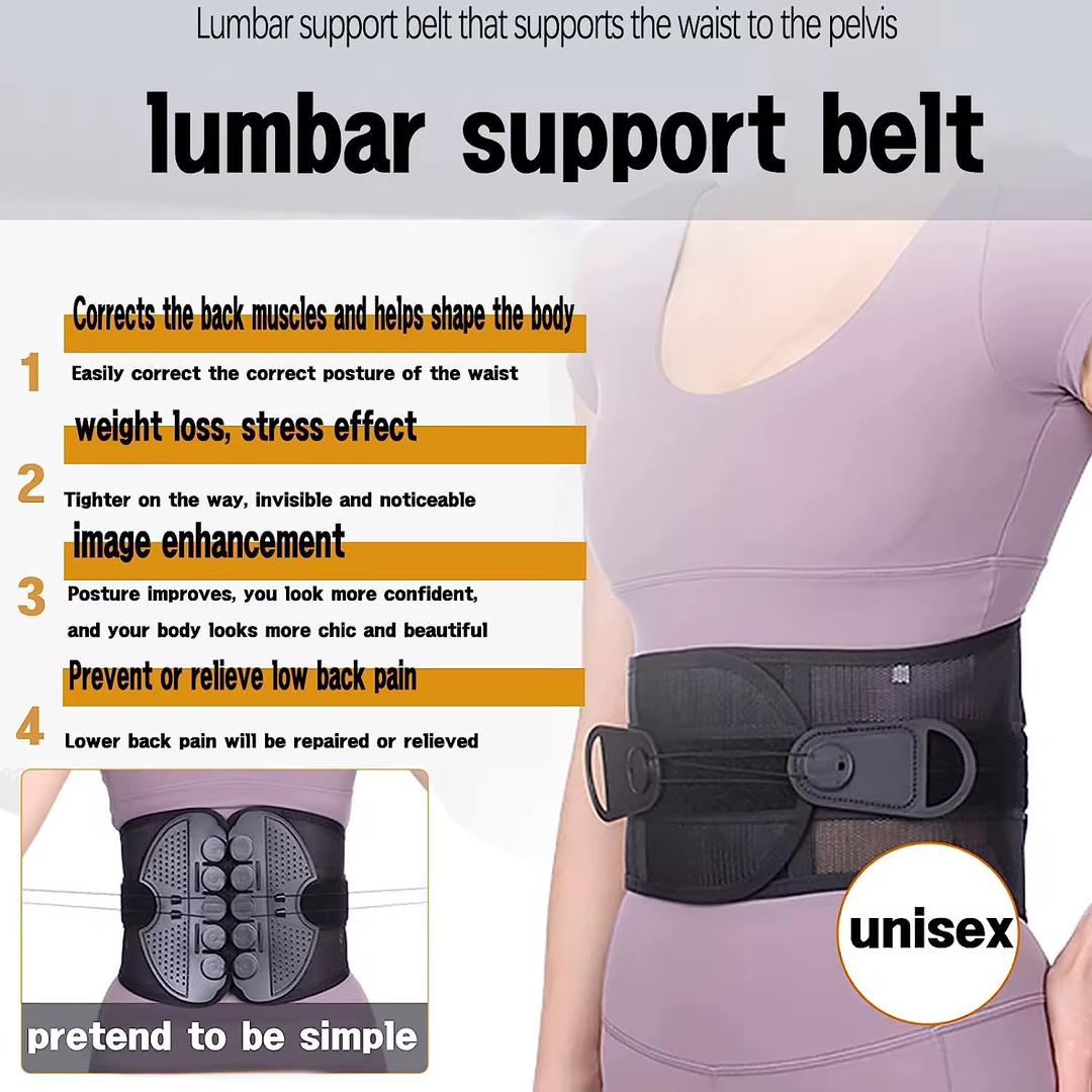 Lumbar draw string support belt , back pain relief