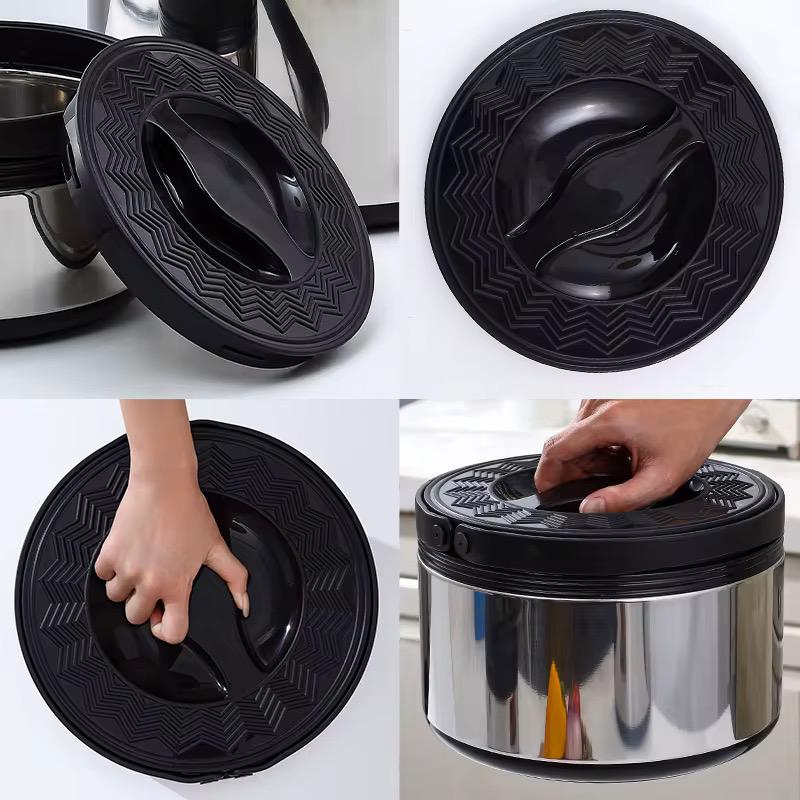 A set of 3pcs stainless steel Lunchboxes 2.5L/5L/8L