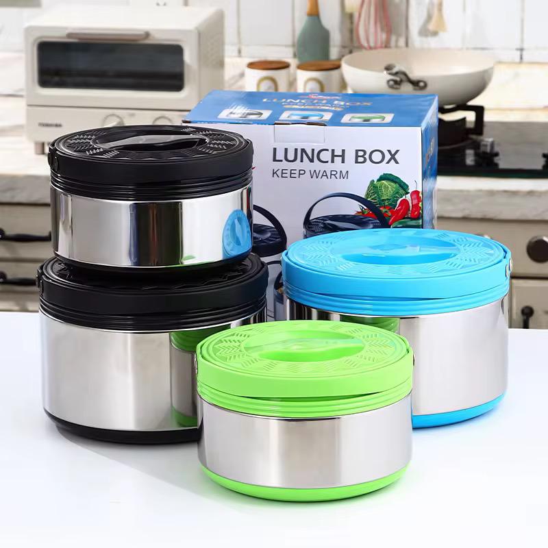 A set of 3pcs stainless steel Lunchboxes 2.5L/5L/8L