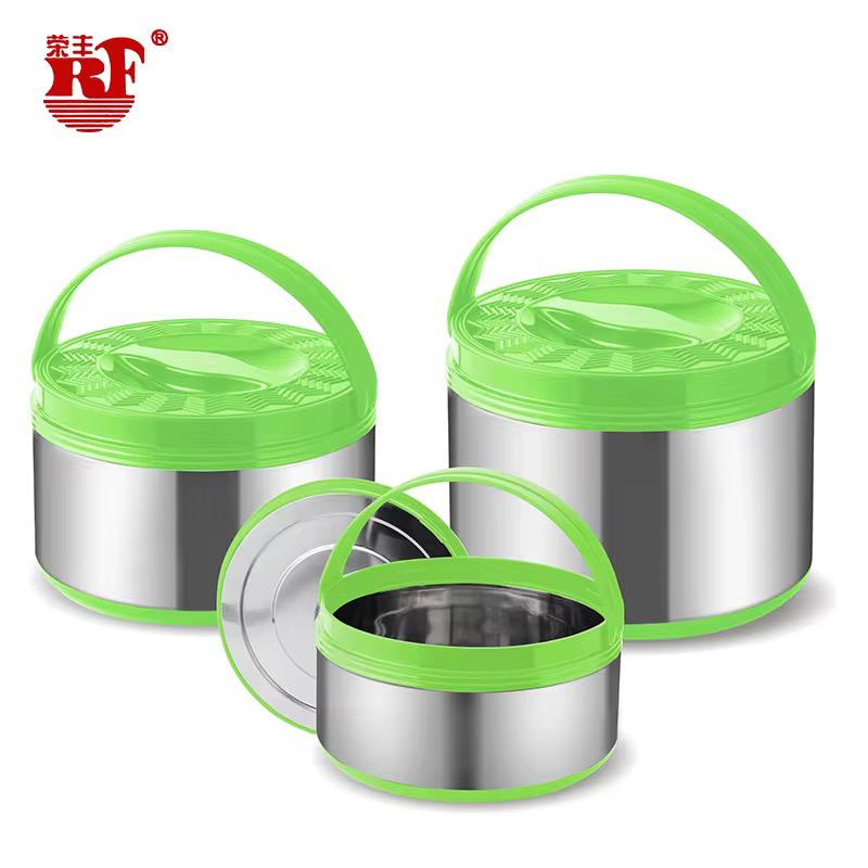 A set of 3pcs stainless steel Lunchboxes 2.5L/5L/8L