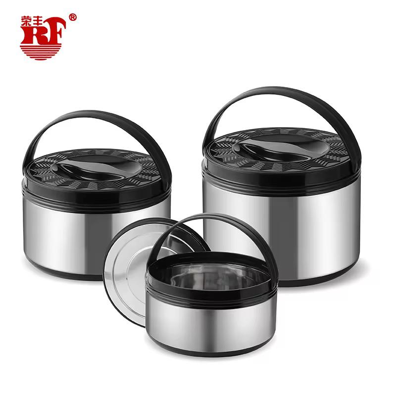 A set of 3pcs stainless steel Lunchboxes 2.5L/5L/8L