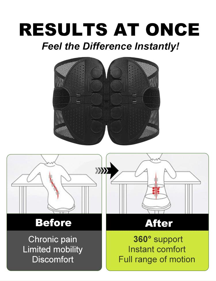 Lumbar draw string support belt , back pain relief