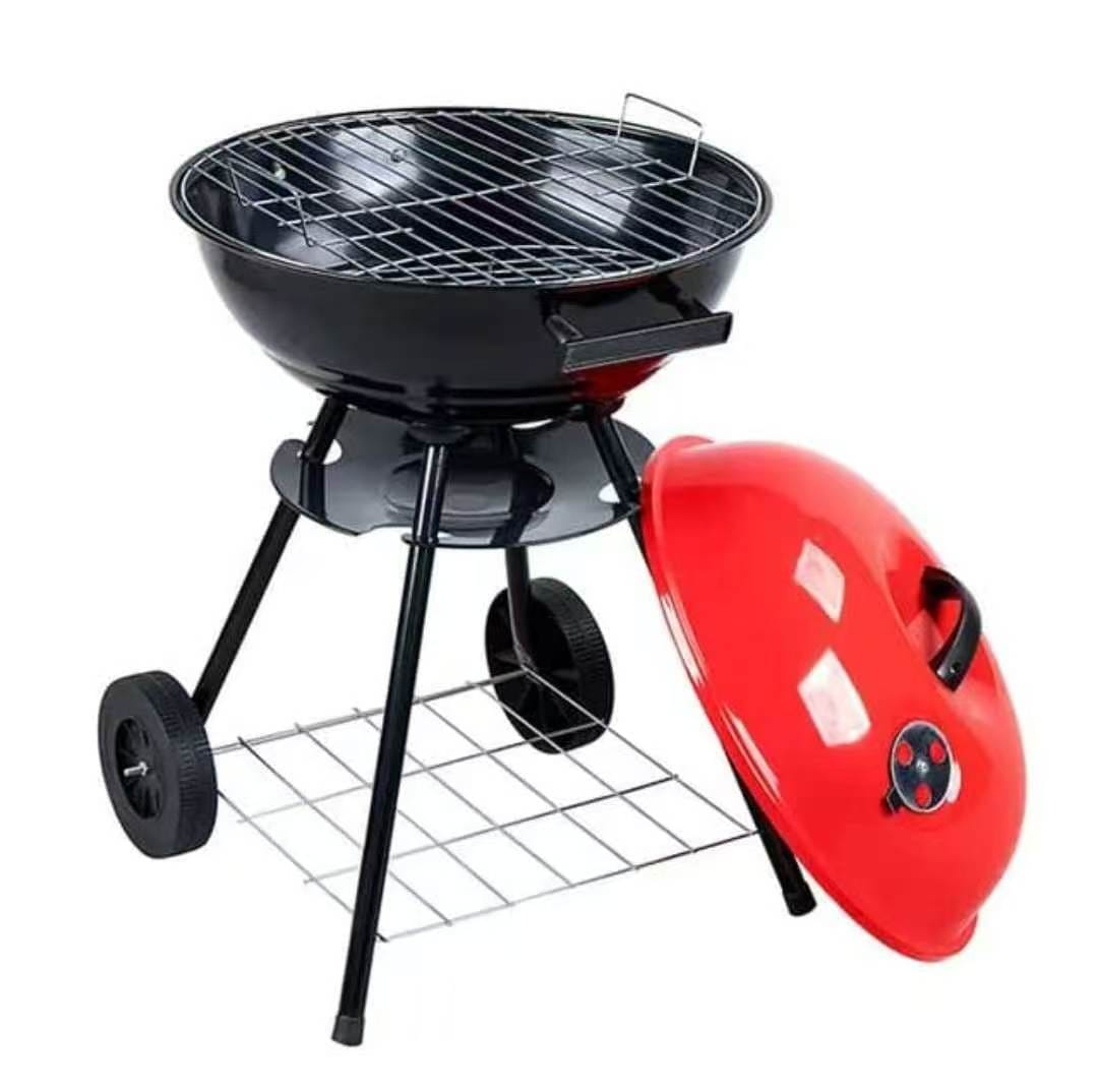 Portable Outdoor Charcoal BBQ Grill with Lid, Adjustable Air Vent