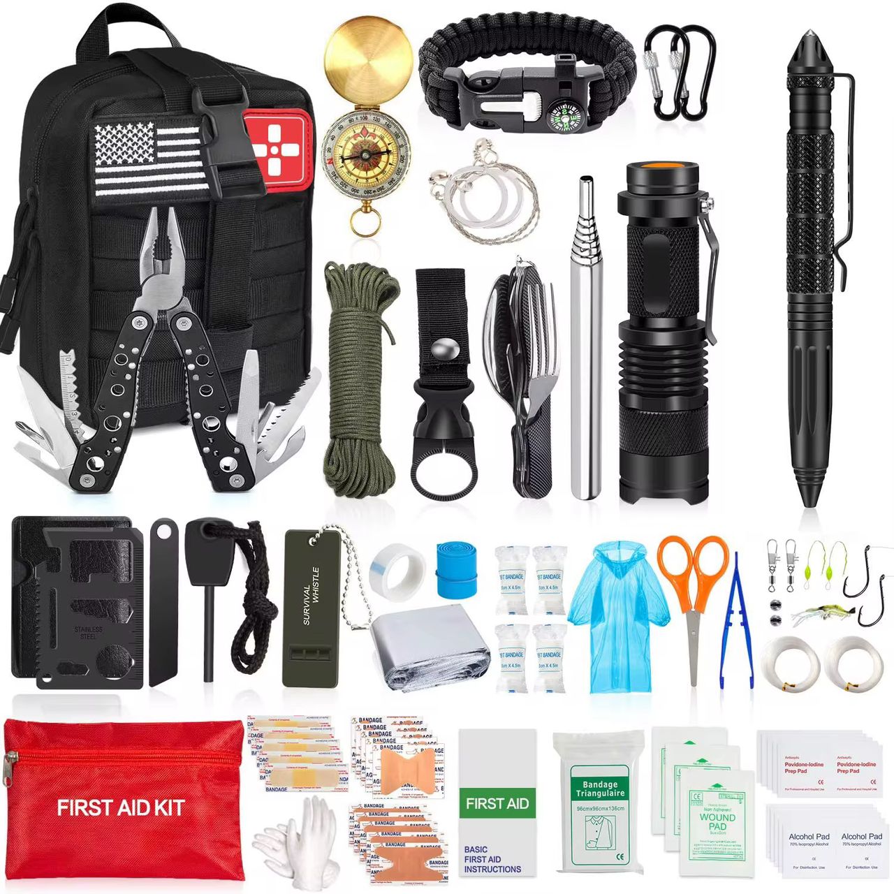 🏕️ Ultimate Survival Kit 100+ Equipments  – Your Tactical Partner for Any Emergency