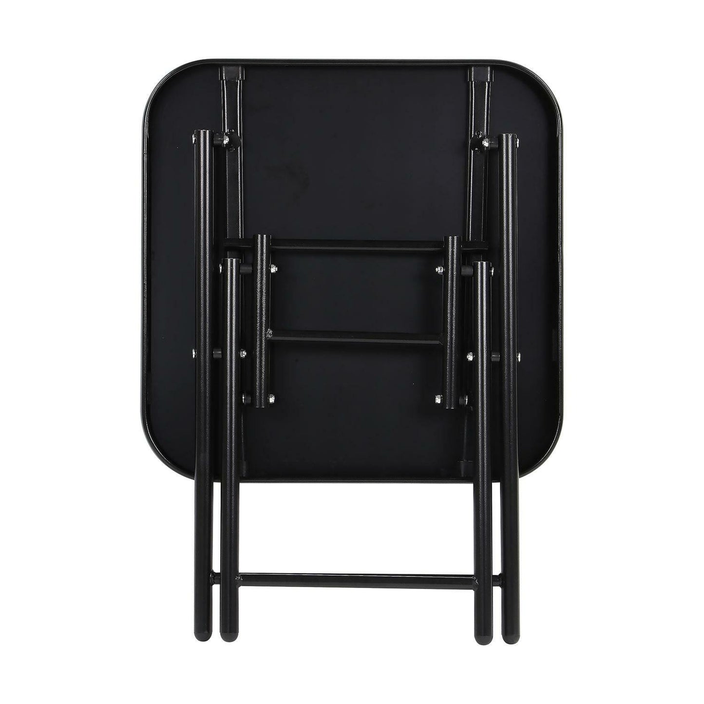 Black Glass Side Table with two foldable chairs , Garden Furniture For Indoors And Outdoor
