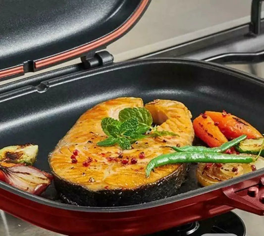 Dessini Aluminum Two-Sided Double Grill Non-stick Pressure Pan, Black 40cm dimension